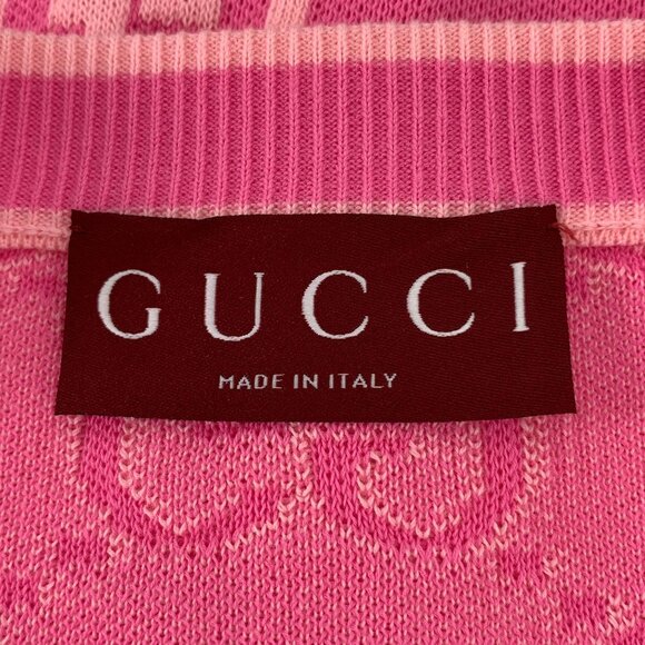 Gucci Womens Pink Wool GG Logo Cardigan - Picture 5 of 8
